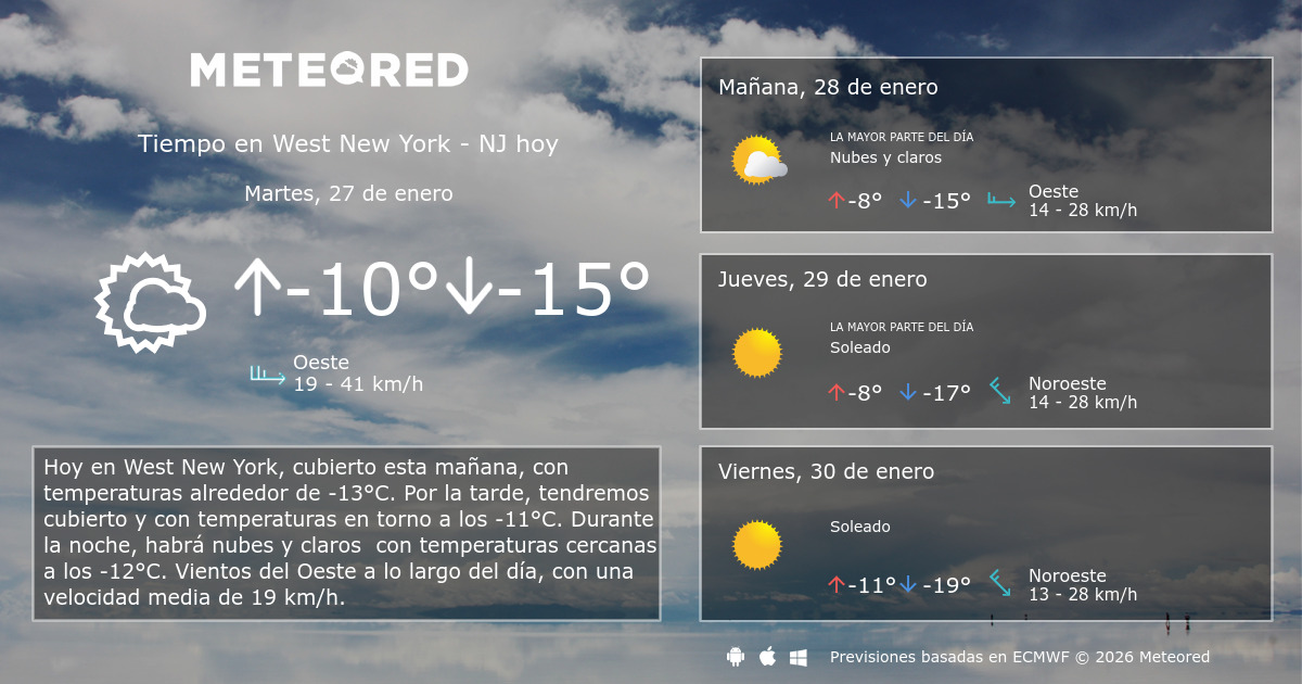 el tiempo en west new york